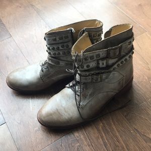 Patron studded leather boots booties